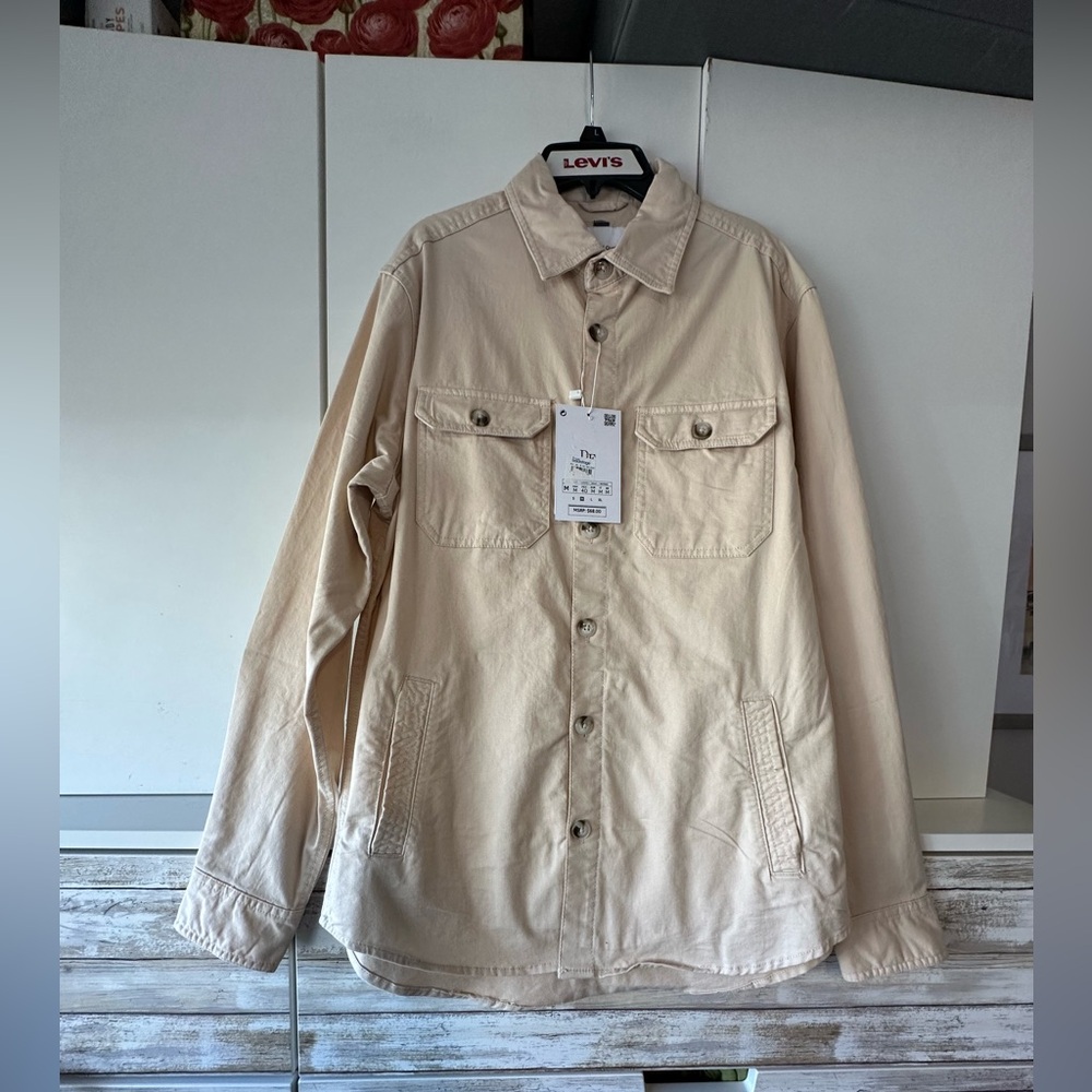 Denim & Flower Ricky Singh Utility Jacket 🤍🌾 NWT Button Front Overshirt